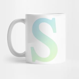 The Letter S Blue and Green Gradient Design Mug